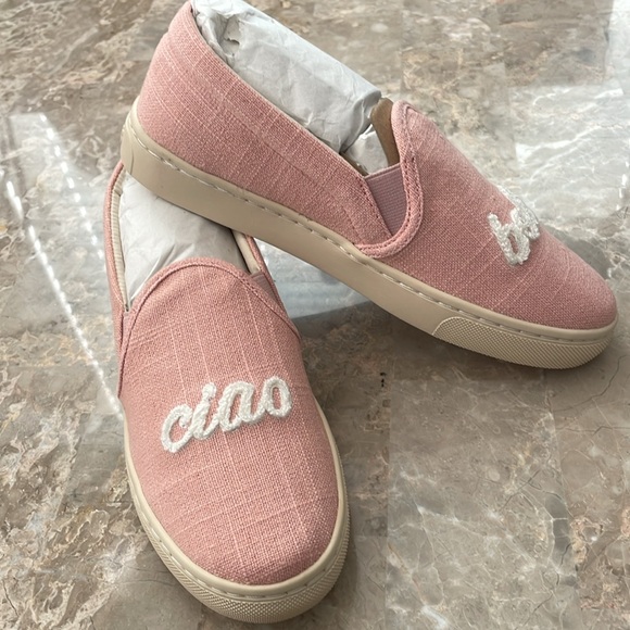 NEW! Soludos Ciao Bella Slip On Sneaker Size 5.5- Dusty Rose and Light Tan - Picture 5 of 13